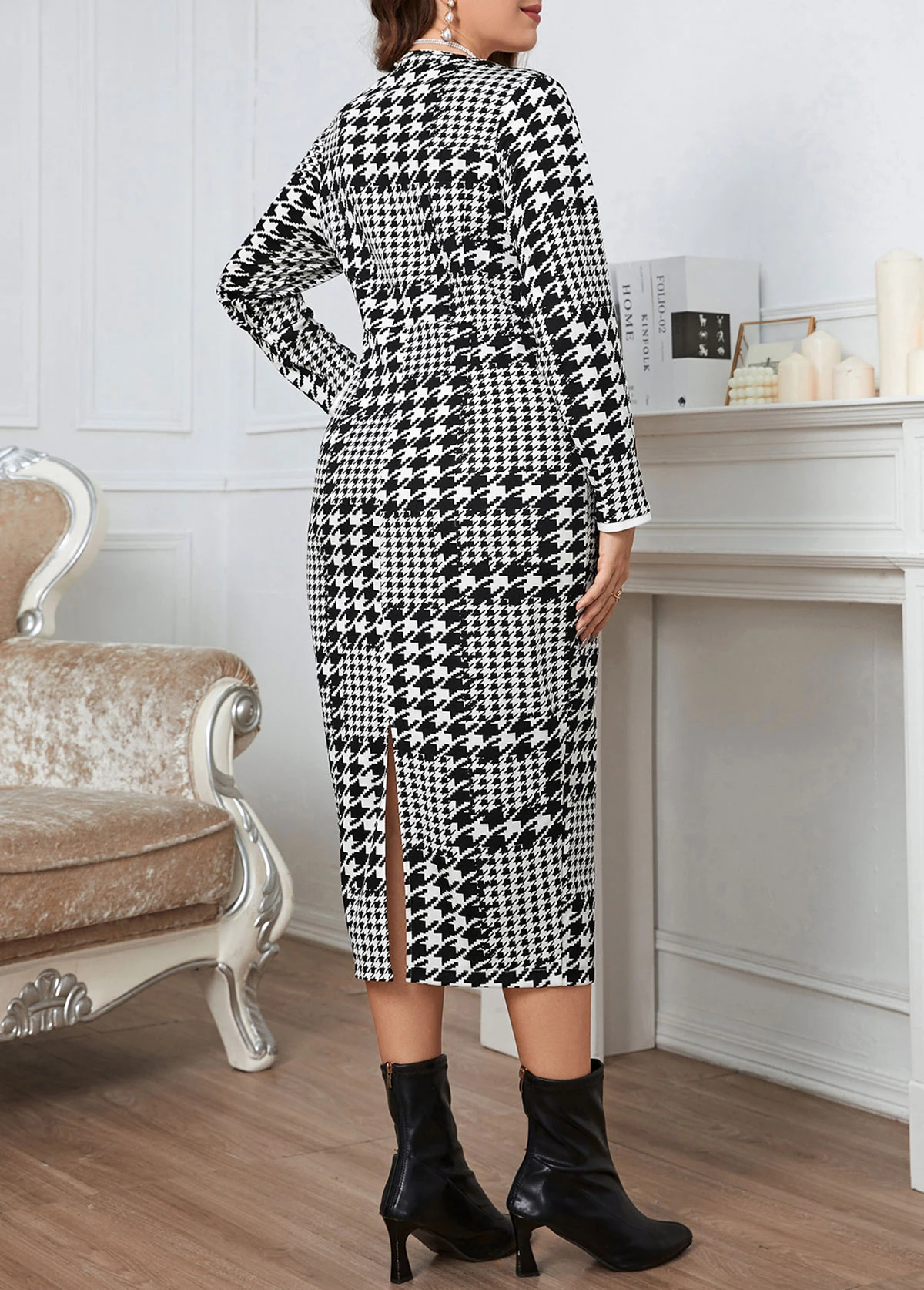 Black Plus Size Plaid Dress 2 Black Plus Size Plaid Dress - Image 2