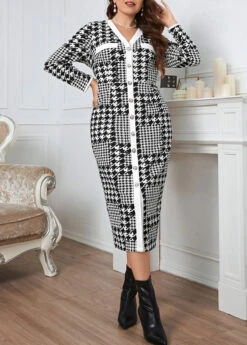 Black Plus Size Plaid Dress 5 Black Plus Size Plaid Dress -Elegance Swimwear Store 345777 P 1698893381168