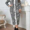 Black Plus Size Plaid Dress